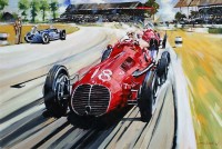 Shan Amrohvi, Oil on Canvas, 24 x 36 inch, Vintage Car painting, AC-SA-063